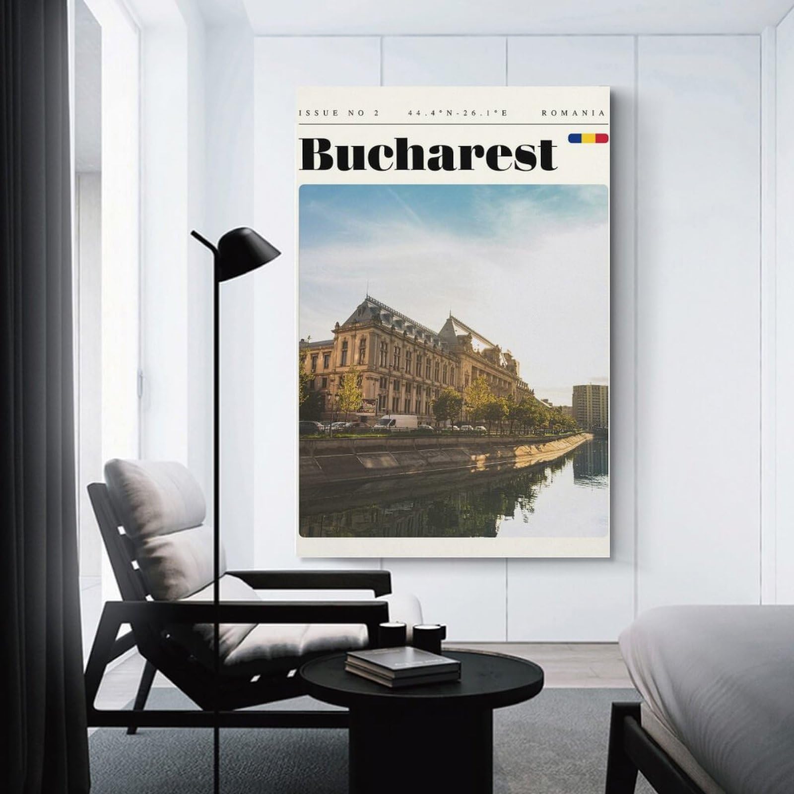 Junmoney Decorative Wall Artwork Bucharest Romania Travel Art, 20x30inch(50x75cm), for Living Room, Bedroom Or Apartment Walls, Decorative Artwork for Empty Walls