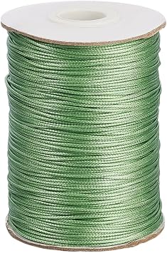 155 to 160M 1mm Waxed Craft Cord Wax Polyester Thread Knotting Braiding Wax-Coated Round Ropes Wire Beading String Roll for Bracelets Macrame Necklace Jewelry Making Sewing Wrap DIY Crafts
