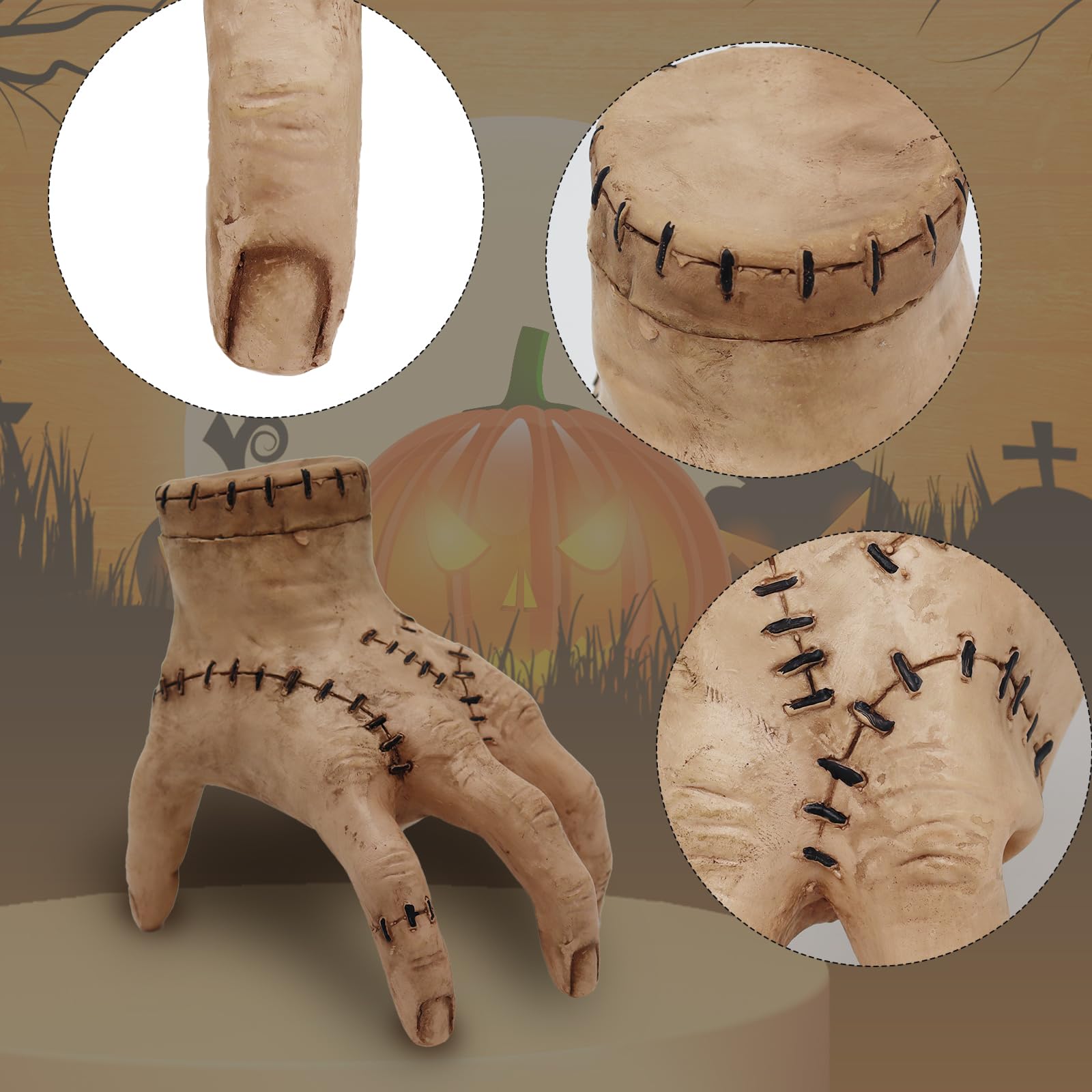 Mano De Látex De La Cosa De Miércoles Addams – Accesorio De Halloween Y Cosplay, Decoración Realista Para Fans