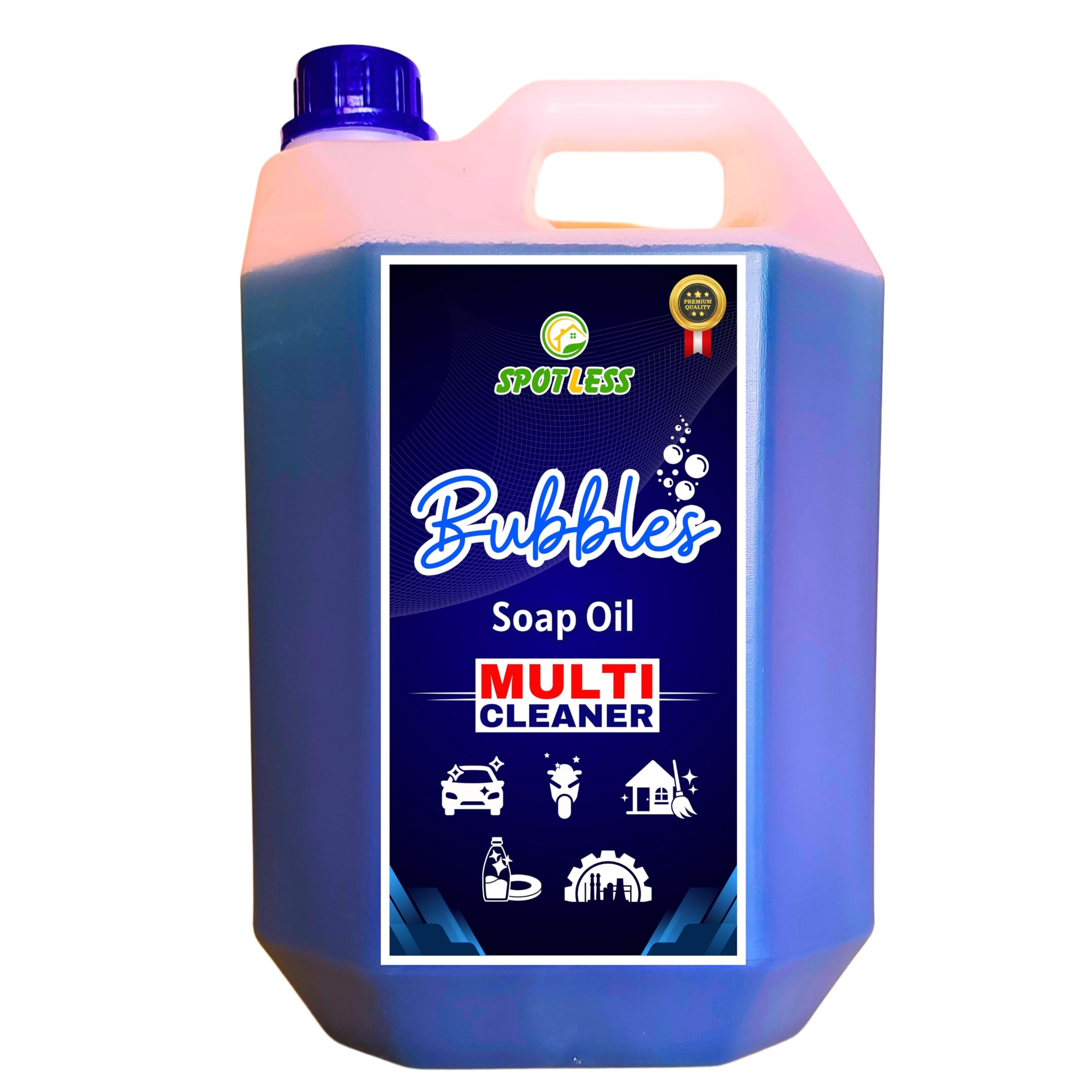 SPOTLES Bubbles (5 Ltr) Soap Oil Multi-Purpose Detergent Soap Oil | Effective Stain Removal with Natural Ingredients