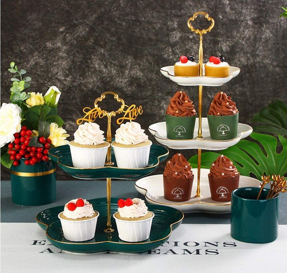 Cabilock Alzata Per Torte In Ceramica - Vassoio Porta Dessert 30 Cm Beige, Elegante Supporto Per Dolci, Frutta E Cupcake