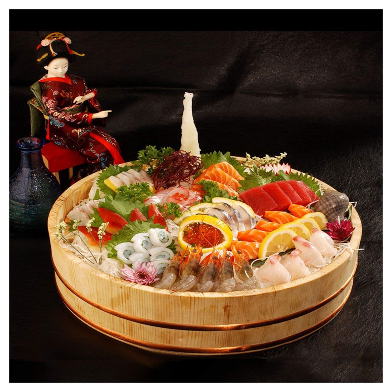 Duża drewniana miska do ryżu do sushi Hangiri - średnica 72 cm / 28 cali wanna do mieszania ryżu do domu kuchni sushi oke