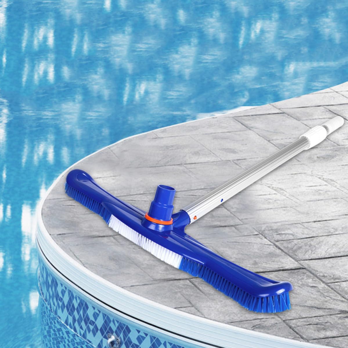 GALPADA Cepillo Barrido en Seco o Húmedo Cepillo de Limpieza, de 20 Pulgadas Cerdas de Plástico, Plástico y Aluminio, Azul, para Piscina, para Paredes y Suelos