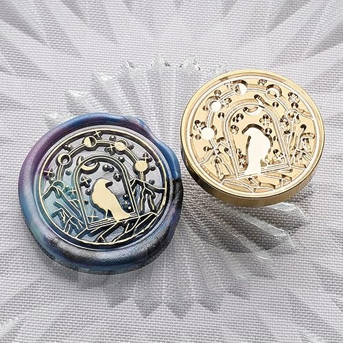 Miniatura 3 de Sello de cera de cuervo, kit de sello de cera de animales, sello de cera personalizado vintage para tarjetas de cartas, invitaciones, envoltura de