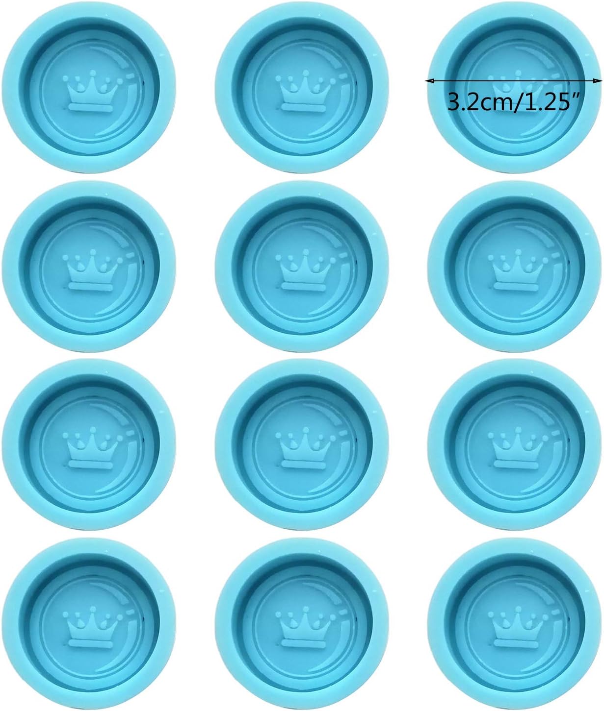 12 Pcs International Chess Shape Epoxy Resin Mold Checkers Silicone Mould, 3.2cm, Blue