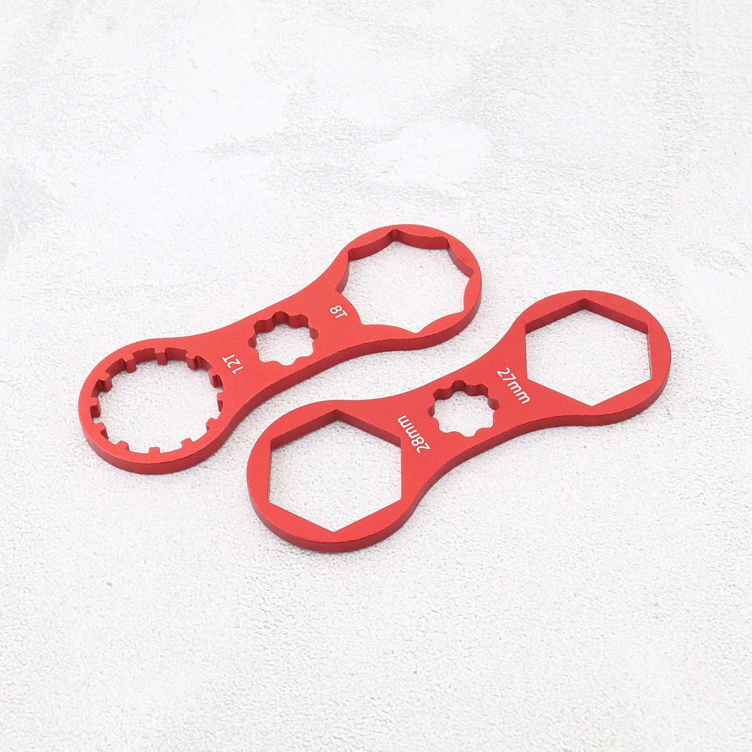 4Pcs Bicycle Front Fork Repair Tool Double Head Front Fork Cap Wrenchs Suitable for XCR/XCM/XCT/RST Mountain Bikes/Road Bikes Front Cap, Red