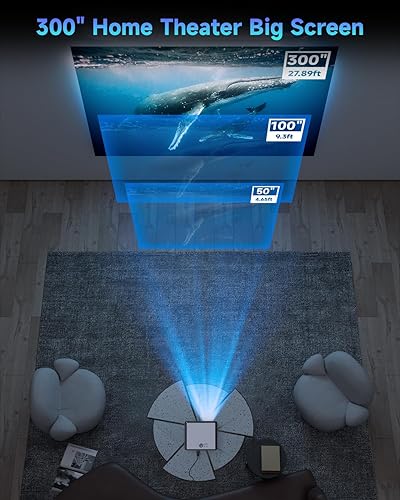 Miniatura 6 de Proyector para exteriores con WiFi y Bluetooth, proyector de 500 ANSI nativo 1080p para iPhone, proyector de películas para uso al aire libre,