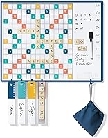 Vista 1 de WS Game Company Scrabble 2-in-1 Message Board Edition, Wall-Mounted, Magnetic Wood Tiles, Dry-Erase Surface, Room Decor & Board Game for 2-4