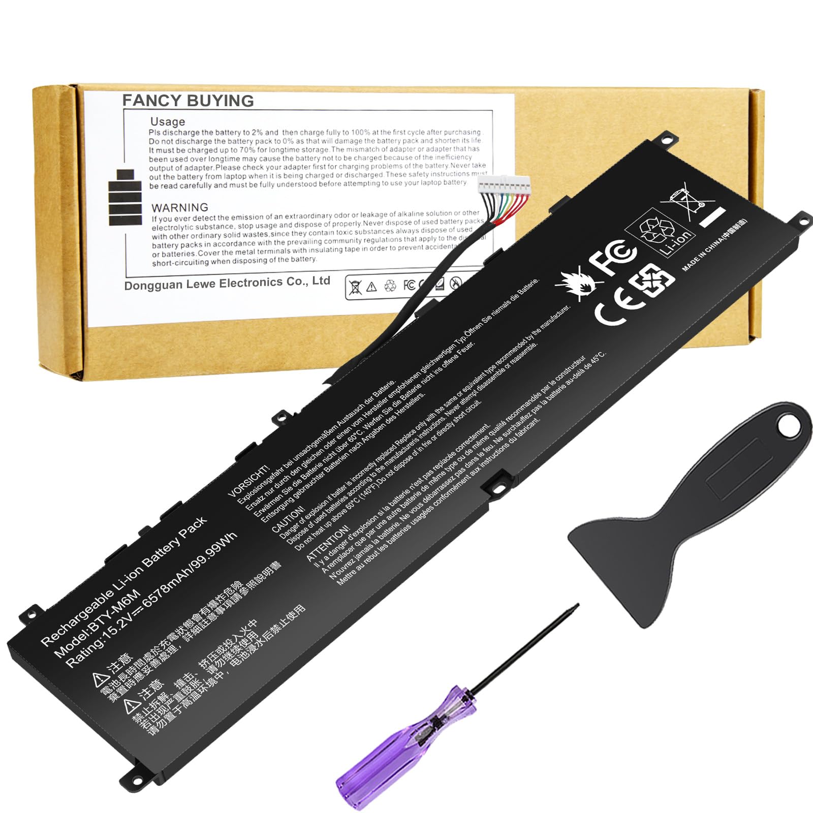 Amazon.com: BTY-M6M 4ICP8/35/142 Laptop Battery for MSI GS66
