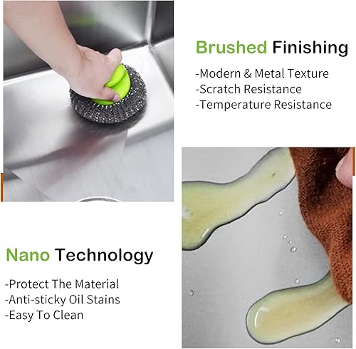 Miniatura 6 de Fregadero de cocina y bar, fregadero de cocina de acero inoxidable de 22 x 18 pulgadas, moderno fregadero de barra de montaje superior de un solo