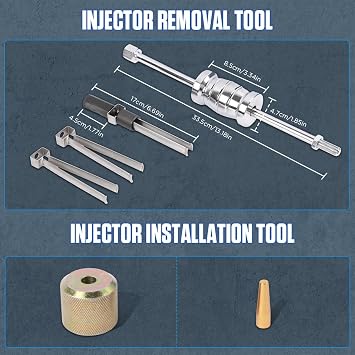 Fuel Injector Remover Tool Compatible with Ford & Volvo, Fuel Injector Puller Injector Installer for Ford & Volvo 1.0L 1.5L 1.6L 1.8L 2.0L 2.3L 2.7L 3.5L Replace OE# 310-206, 9997410