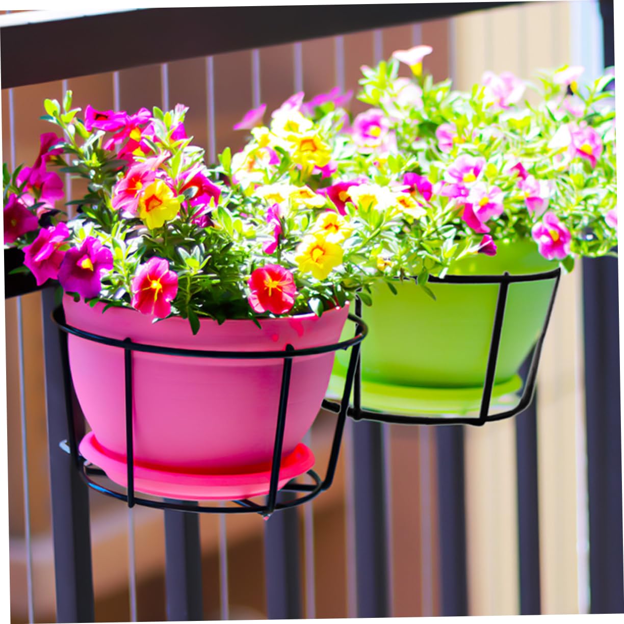 ibasenice 2 Set Supporti Per Fioriere Da Balcone Portavaso Sospeso E Facile Da Installare Adatto Per Vasi Per Ed Esterni 6 Pezzi * 2