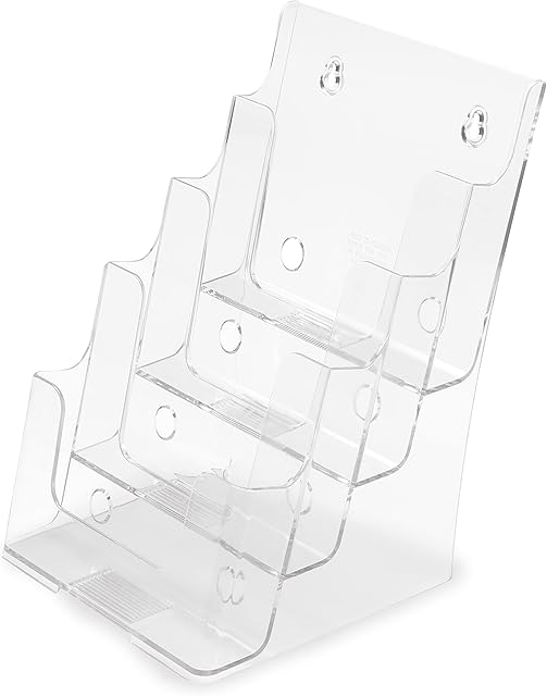 Deflecto - Clear Plastic Wall Hanging Landscape Poster Display Frame - Acrylic Holder for Promotional Material, Menu or Professional Certificate - Pre-Drilled
