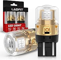 Vista 1 de LASFIT Bombillas LED L2 7440 7443 de luz de freno roja, luces traseras, súper brillantes T20 7441 7444 W21W reemplazo para luces traseras de parada