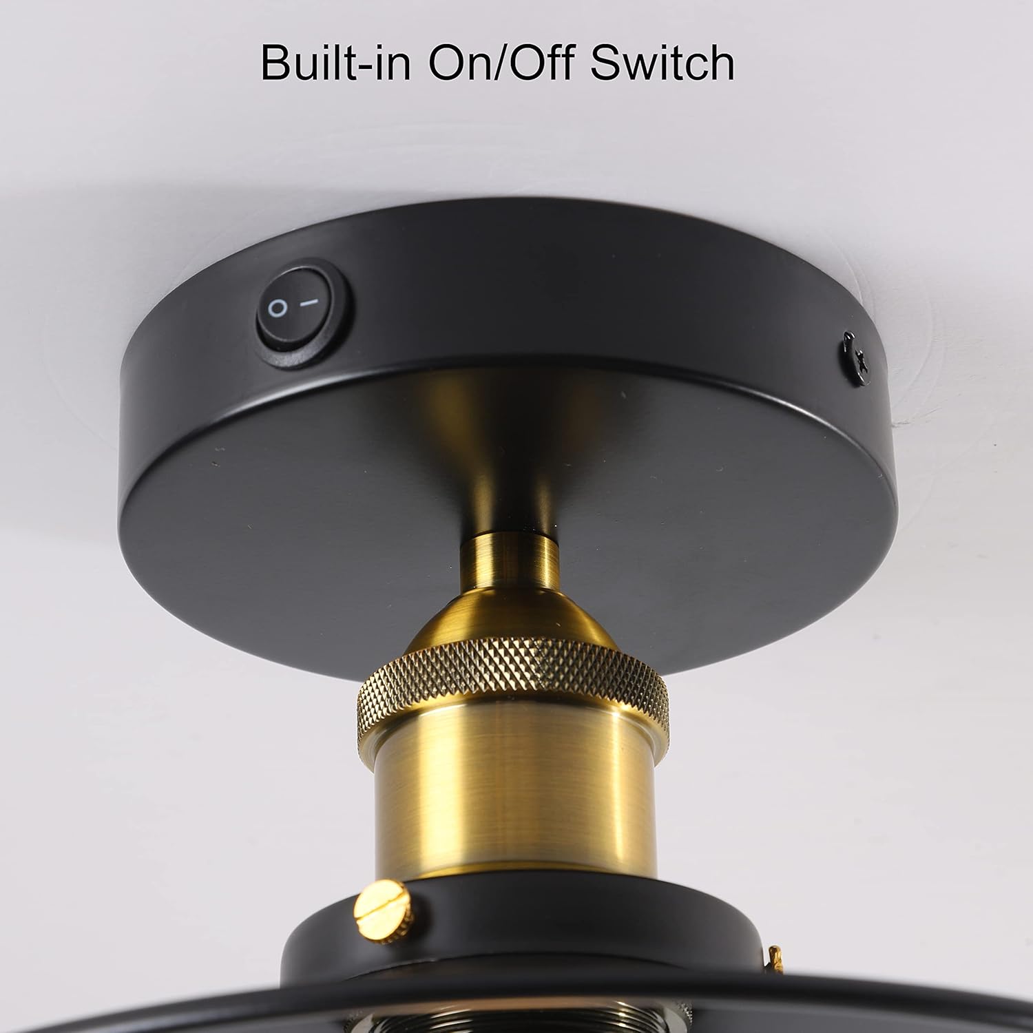 12V RV Vintage Ceiling Light with E26 Bulb, 3000K Warm White LED Fixture, On/Off Switch, Easy Installation for RV, Motorhome, Camper, Boat