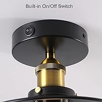 Vista 2 de Lámpara de techo vintage de 12 V con bombilla E26, accesorio LED blanco cálido de 3000 K, interruptor de encendido/apagado, fácil instalación