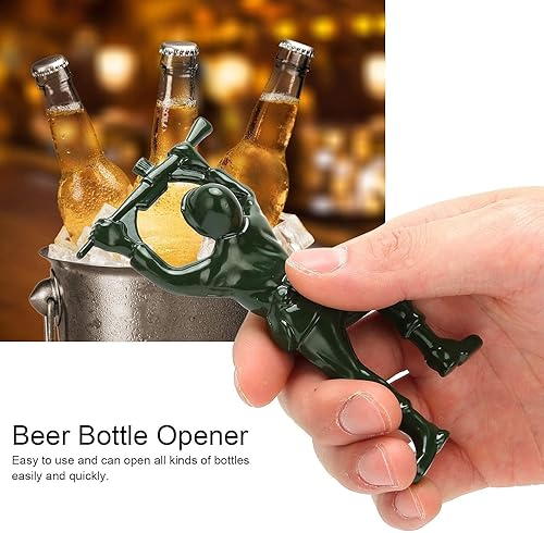 Miniatura 2 de Abrebotellas de cerveza, abridor de botellas de vino creativo 3D hombre del ejército abrebotellas de vino, abridor de botellas de fácil apertura,