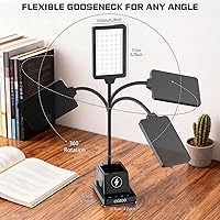 Vista 7 de cozoo LED Desk Lamp for Home Office, 15W Bright Desk Light with Wireless Charger Pen Holder, Gooseneck Small Table Lamp for Bedroom, Study, Reading