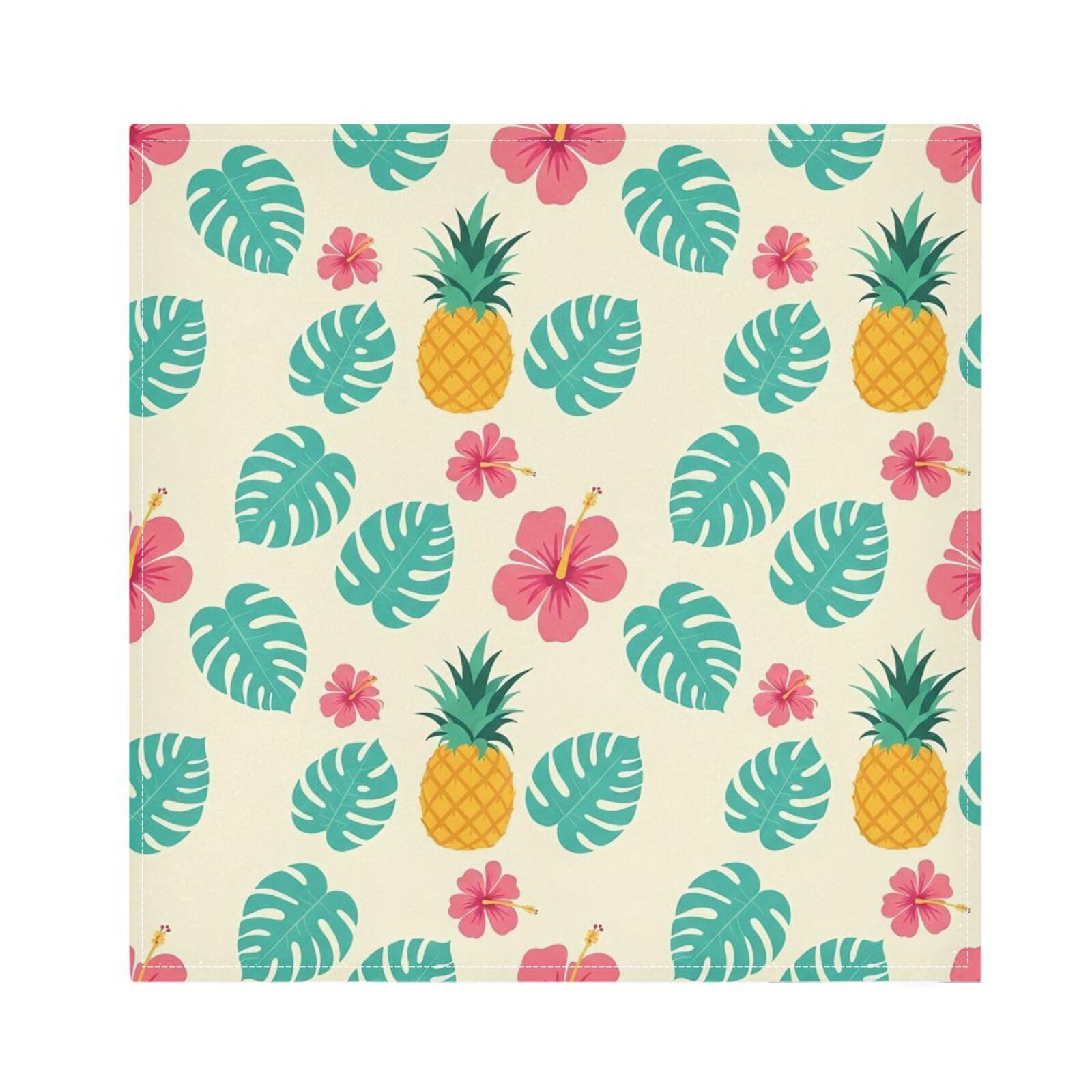 Ttgoth Pineapple Cloth Napkin Set of 4 Washable & Reusable Dinner Napkins for Dining Table, Banquets, Wedding, Party, 50x50 cm