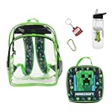 Minecraft Creeper 5-Piece Backpack Set (Little Big Kid), Green, One Size