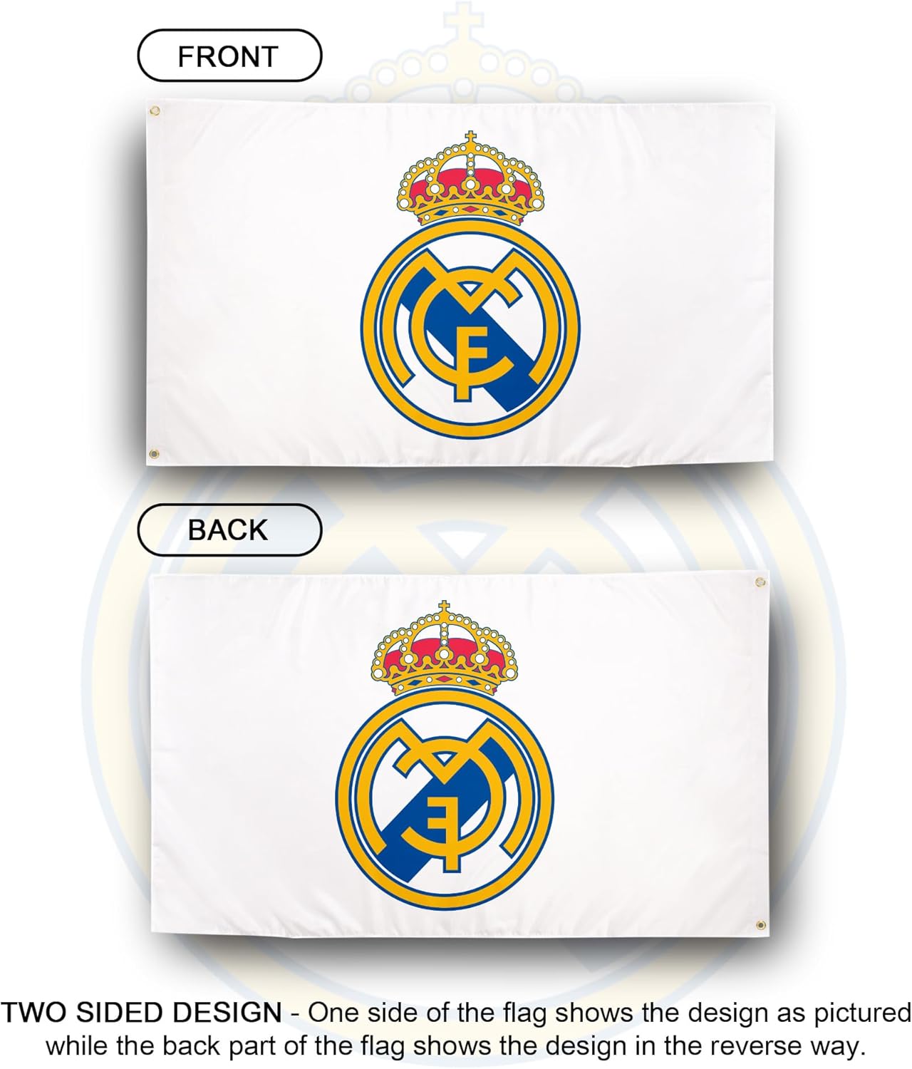 Desert Cactus Real Madrid FC Flag Los Blancos Madridistas Soccer 100% Polyester Indoor Outdoor 3x5 feet Team Flags (Flag A)