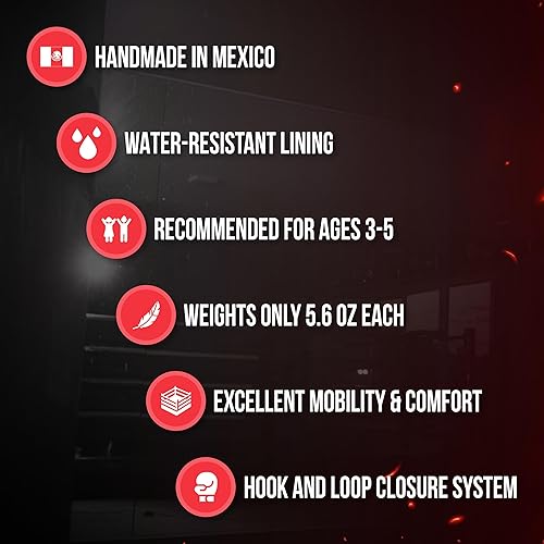 Miniatura 5 de CLETO REYES Guantes de boxeo profesionales para niños, niñas y niños, entrenamiento, sparring y perforación, MMA, kickboxing, Muay Thai, cuero,