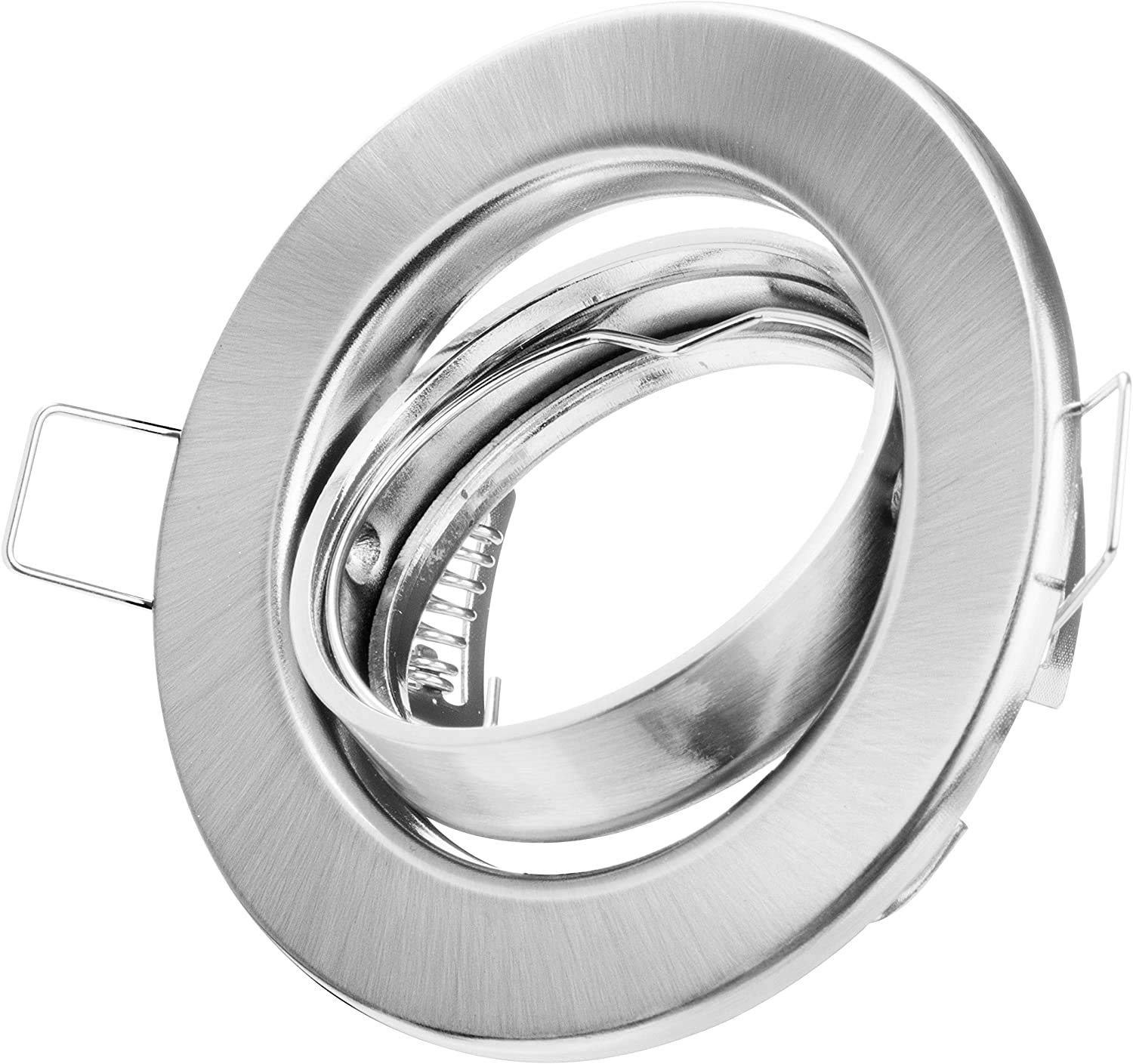 TEVEA Einbaustrahler Led - GU10 5W 230V - Chrom Gebürstet - Einbauspots - Lichtfarbe Kaltweiss - Einbauleuchten 5er Pack