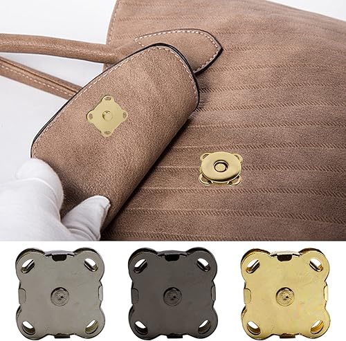 Miniatura 2 de 30 botones magnéticos de ciruela para ropa, bolso, bolso, álbum de recortes, artesanía de costura casera (negro + dorado + plata)