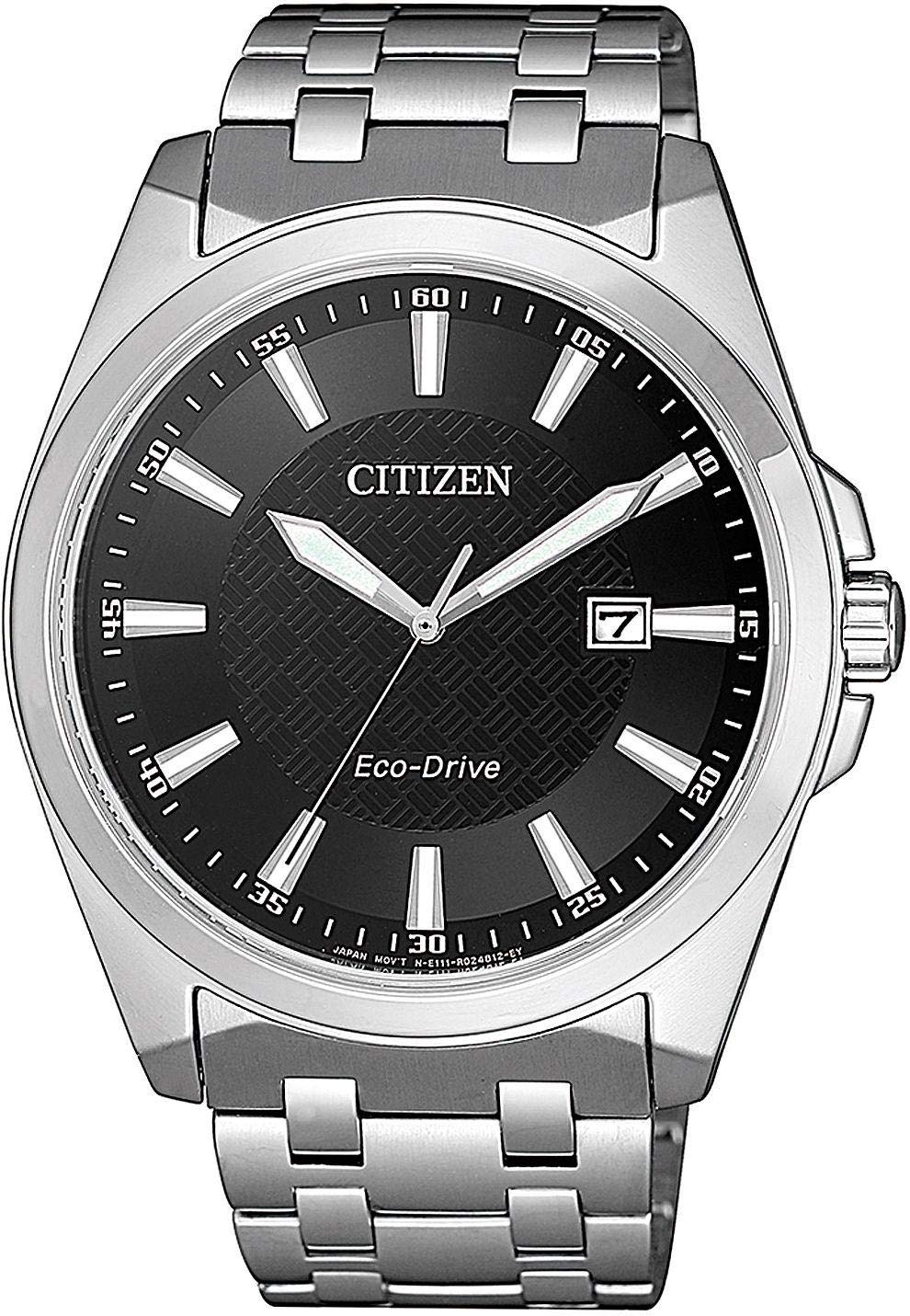 CITIZEN Eco-Drive Saphire Herren Armbanduhr BM7108-81E | Eco-Drive Solar | Keine Batterie Nötig | Saphirglas | 10 bar Wasserdicht | 180 Tage Gangreserve | Datum | Edelstahlband