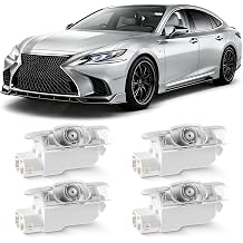 4Pcs Never Fade Car Door Lights Logo Projector Compatible with LS/ES/is/LX/RX/GS/GX/RC/UX, 3D LED Car Door Welcome Puddle Lights, 4K HD Ghost Shadow LampWhite
