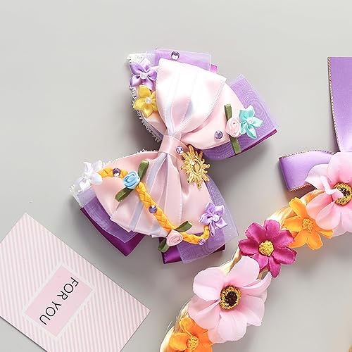 Miniatura 4 de Pinzas para el pelo de princesa para niñas y mujeres, accesorios para el cabello de hadas de 5 pulgadas, color morado