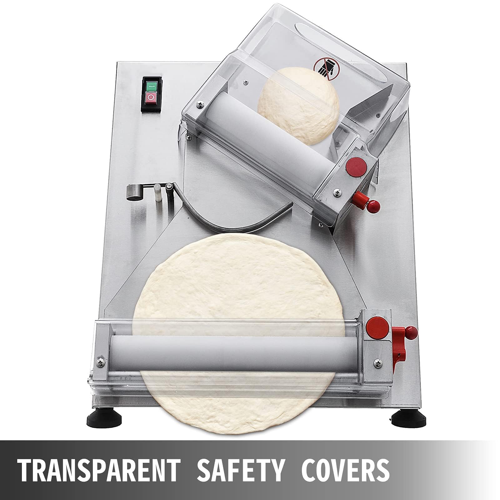 Laminadora de Rodillos para Masa para Pizza, máquina automática para prensar Masa de 30/40 cm, máquina para Hacer Prensa para Pizza eléctrica Comercial de 600 W (30cm)
