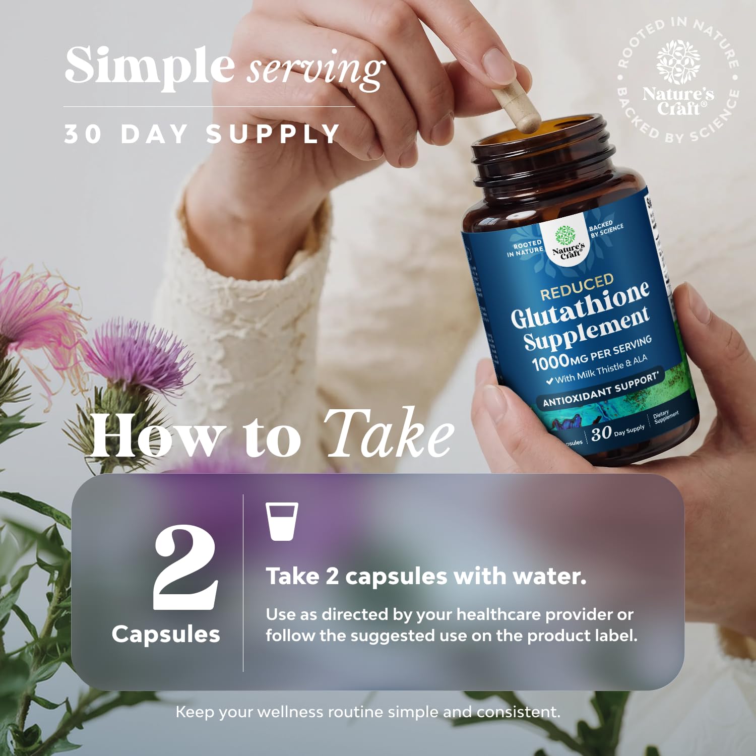 Reduced Glutathione Supplement with Milk Thistle - Liver Support - 60 Count — Amazon image 6