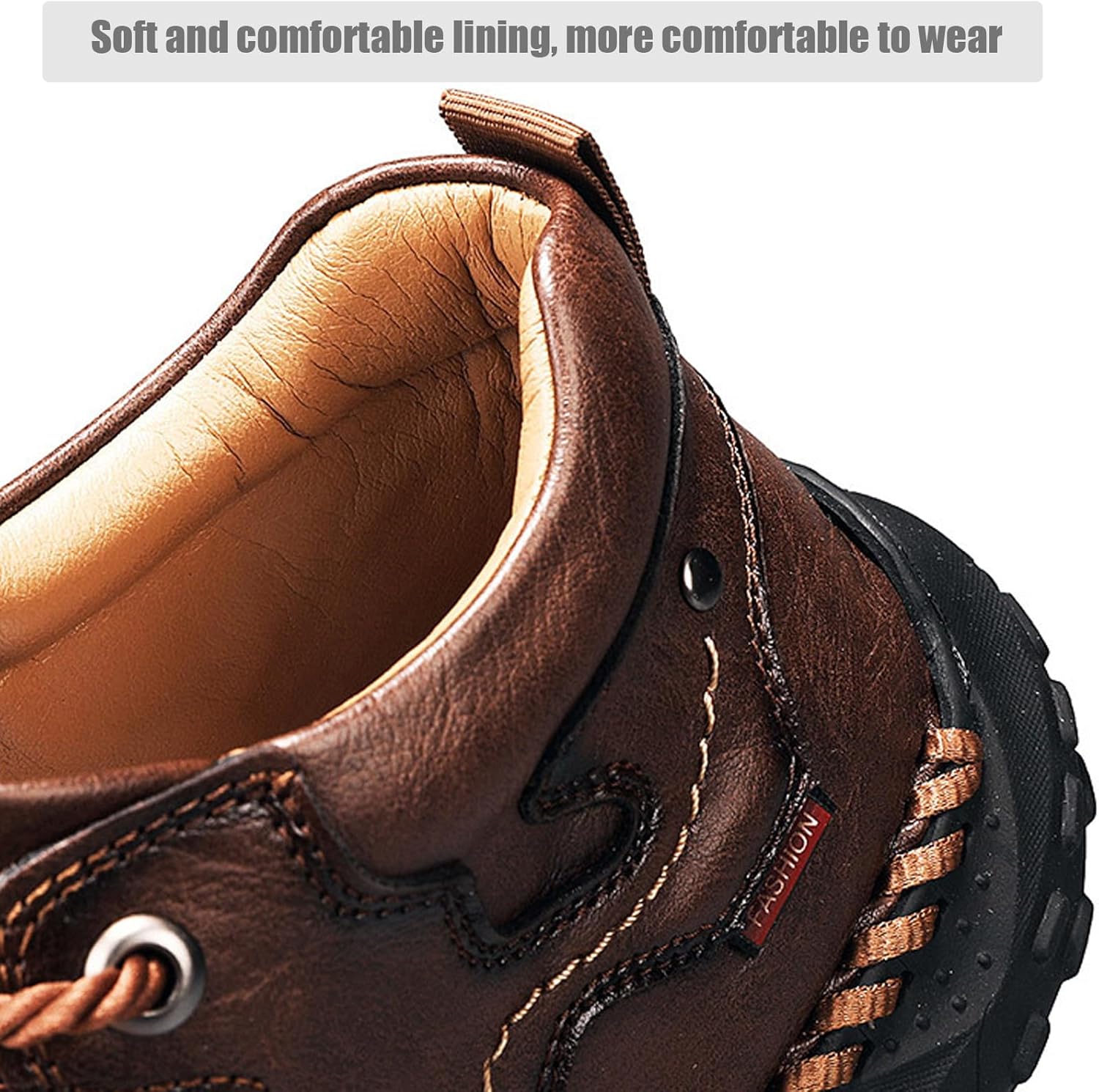 Shoes for Men, Men's Hand-Sewn Composite Toe Cowhide Shoes Casual Shoes, Wide Comfortable Leather Boots