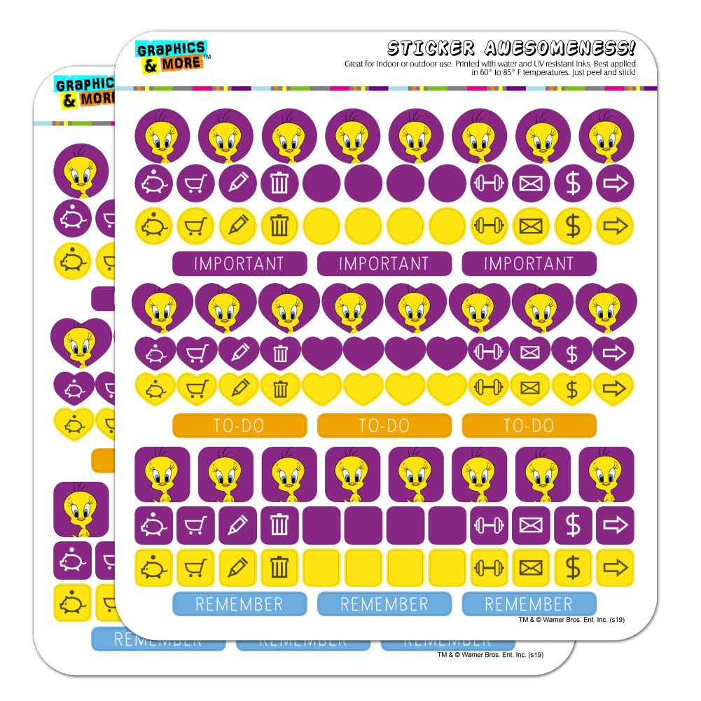 amazon-com-looney-tunes-tweety-bird-planner-calendar-scrapbooking-crafting-sticker-set