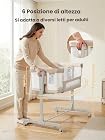 Foto di Culla Next To Me,Culla Neonato Fianco Letto 3-in-1 Oscillante con Ruote e Regolazione Altezza 6 Posizioni - Tessuto Mesh Traspirante e Materasso Morbido per Neonati e Infanti