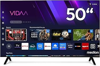 QLED Ultra HD TV 125.6 cm (50") (Smart-TV, 4K, Dolby Vision HDR, VIDAA Store, Prime Video, Disney+, DAZN, Paramount+, Dolby Atmos, HbbTV, PVR, Bluetooth, MD 850601)