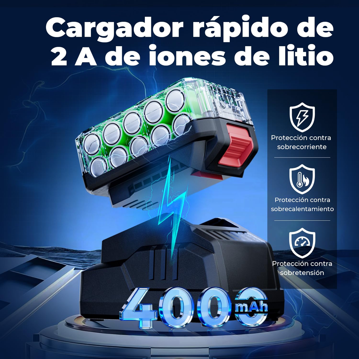 Dong Cheng Llave de Impacto Inalámbrica Brushless 18V con Batería de 4.0Ah, 488N.m alto par, 1/2", transmisión de 3 velocidades, Adecuado para automoción y bricolaje