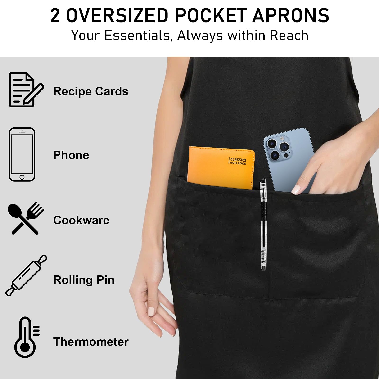 Confezione da 12 grembiuli con bavaglino, unisex, per ristorante, cucina, con 2 tasche, grembiuli da chef per cucinare, per uomini, barbecue, pittura, disegno, artigianato, tinta unita, per