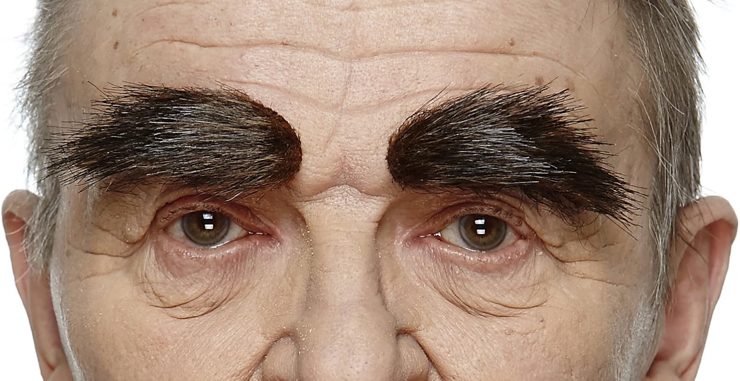 Mustaches Self Adhesive Bushy Eyebrows Fake Eyebrows, Novelty, False Facial Hair, Costume Accessory for Adults,White Color : Clothing, Shoes & Jewelry
