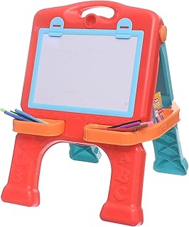 CHILDREN'S DRAWING BOARD TOYS DOUBLE-SIDED ROTATING BLACKBOARD EASEL, STANDING ART EASEL WITH DRAWING ACCESSORIES SUITABLE FOR UNISEX