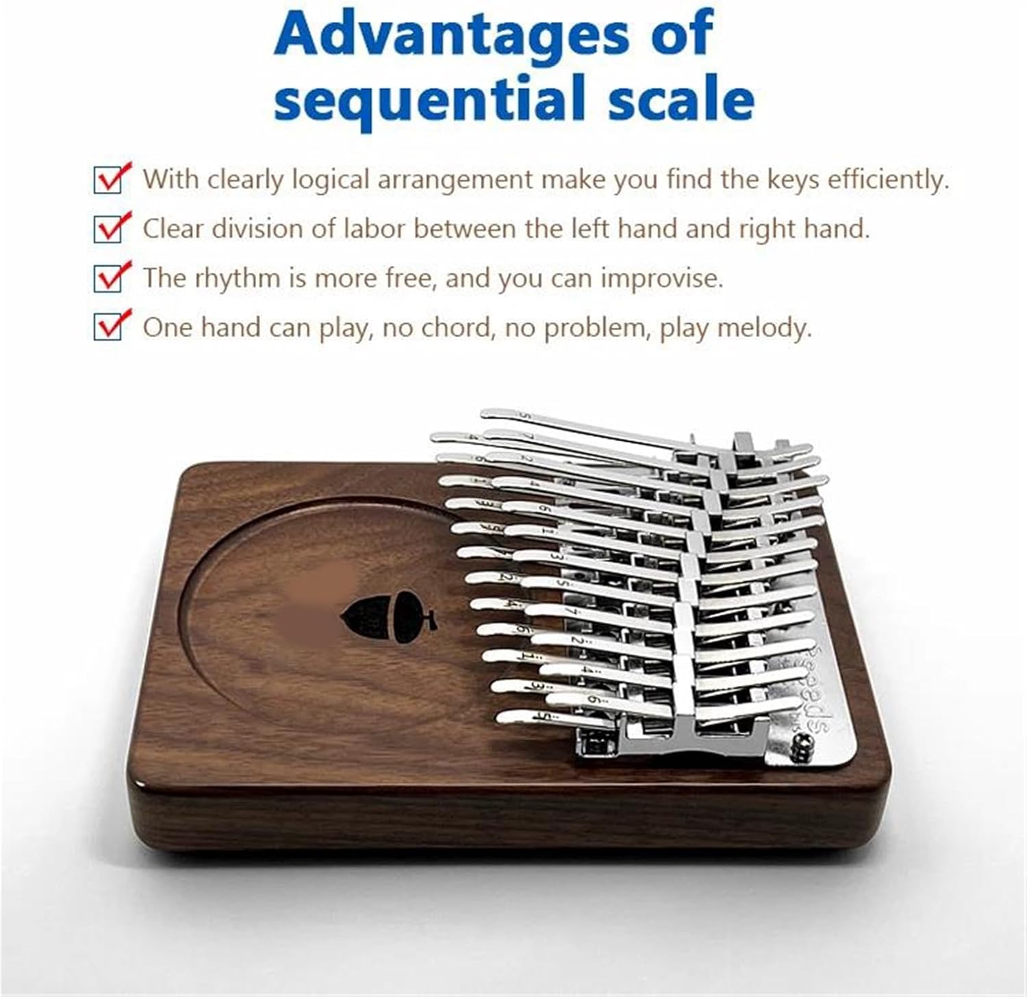 Beginners Kalimba 24 Key Chromatic Kalimba Thumb Piano In C Walnut