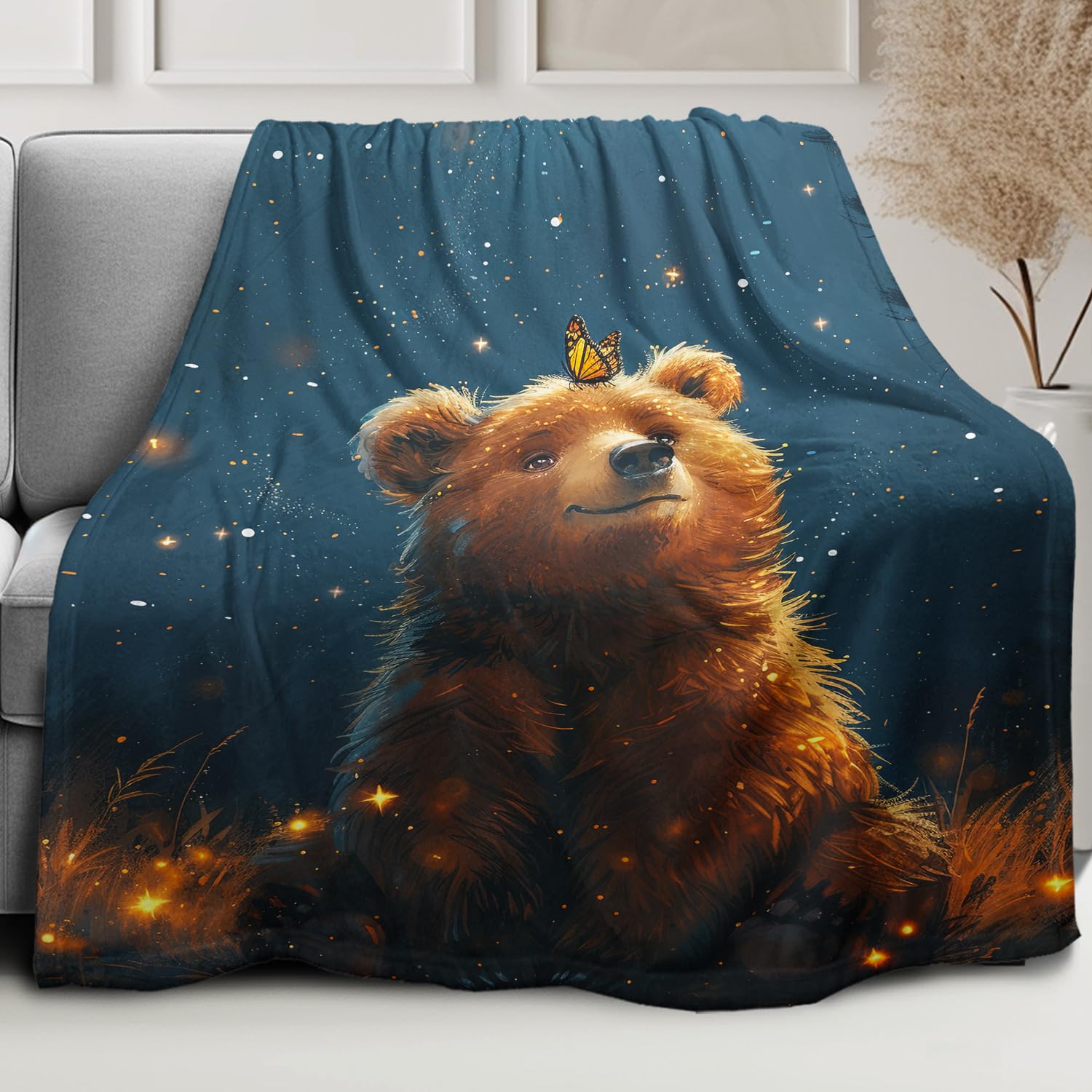 YISUMEI Kuscheldecke Weiche Warme Flauschige Fleece Decke mit Tiermotiv, Baby Bär, 150 x 200 cm