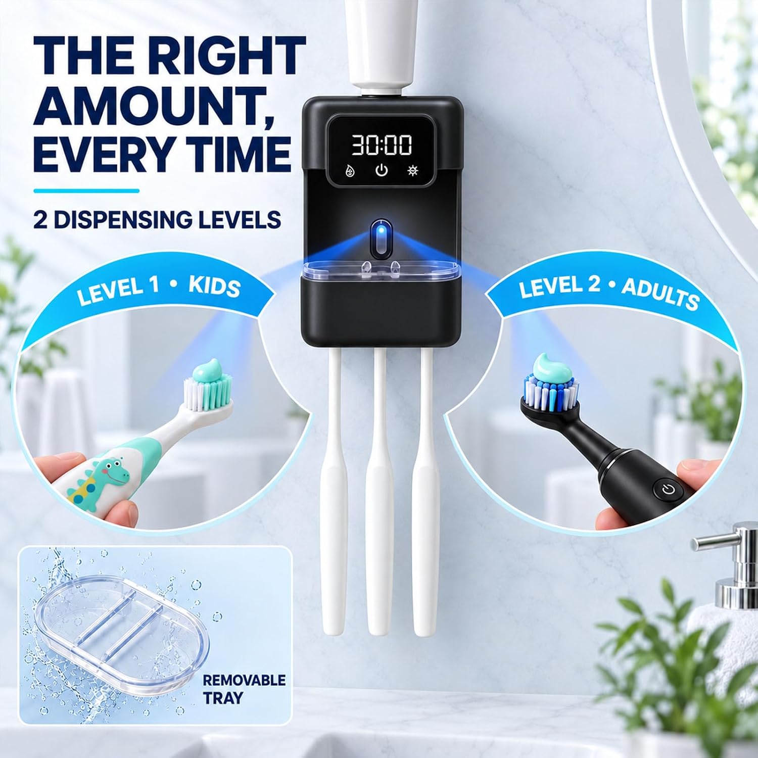 Touchless Automatic Toothpaste Dispenser Wall Mounted Kids and Adult,Black image 4