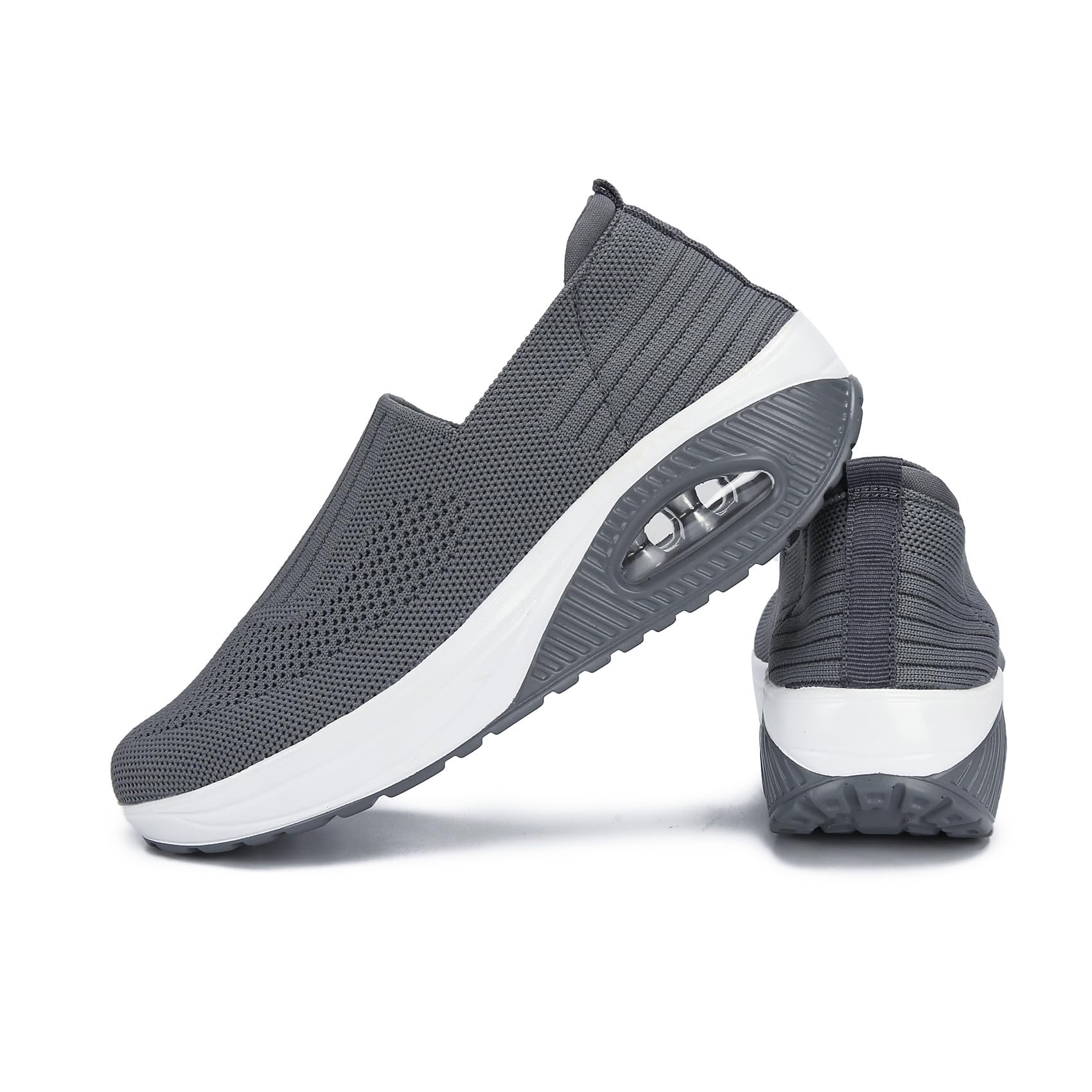 EnllerviiDWomen Mary Jane Sneakers Non-Slip Platform Air Cushion Walking Sneakers rthotic Lightweight Healthcare Orthotic Toning Rocker Wedge Shoes