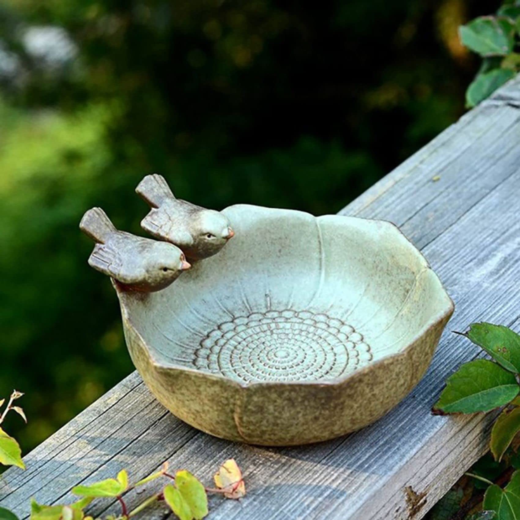 2X Ceramiczne Wanny Porodowe WystróJ Ogrodu Karmnik Porodowy Ceramiczne Akwarium Karmnik dla PtakóW w Stylu Retro