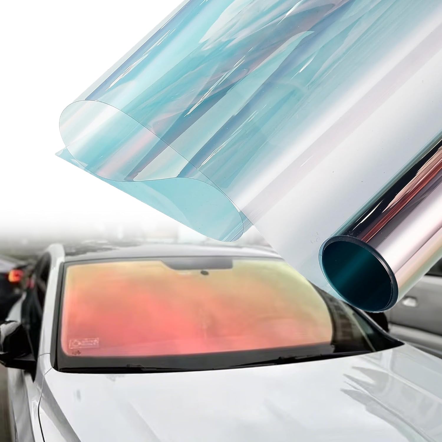 Charming Red and Green Chameleon Car Window Tint Film, 81.2% VLT Color Change Windshield Tint, Auto Solar Protection Film, 19.68" x 118.11"