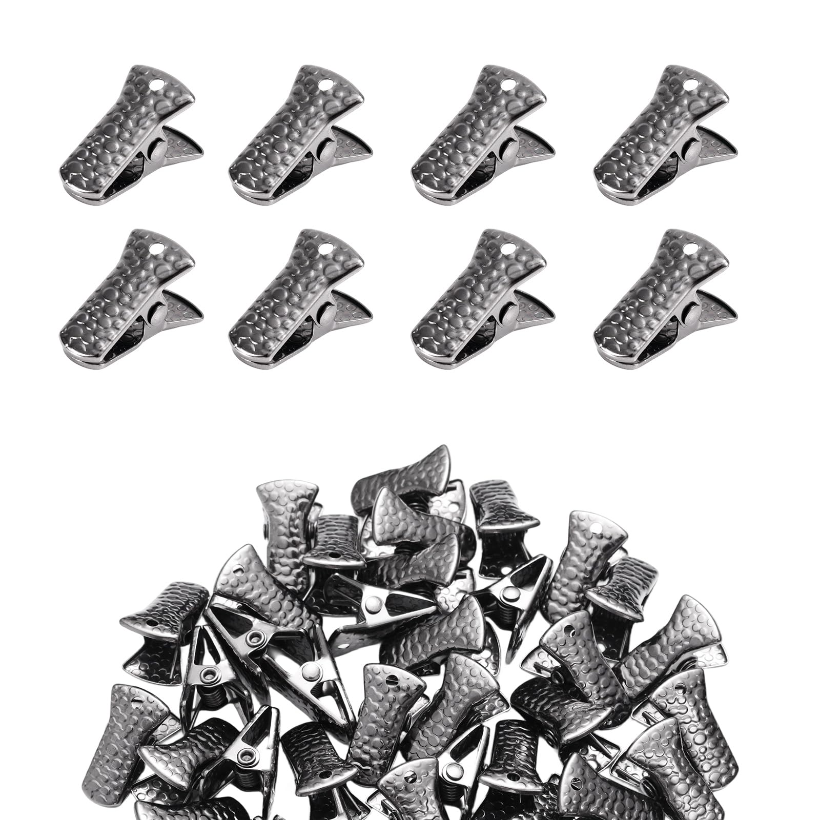 40pcs Mini Alligator Clips, Multipurpose Small Metal Crocodile Clamps for Crafts, DIY Badge Holders and Eyeglass Chain, Jewelry Making, Paper Holding, Office & Home Organization (Black Nickel)