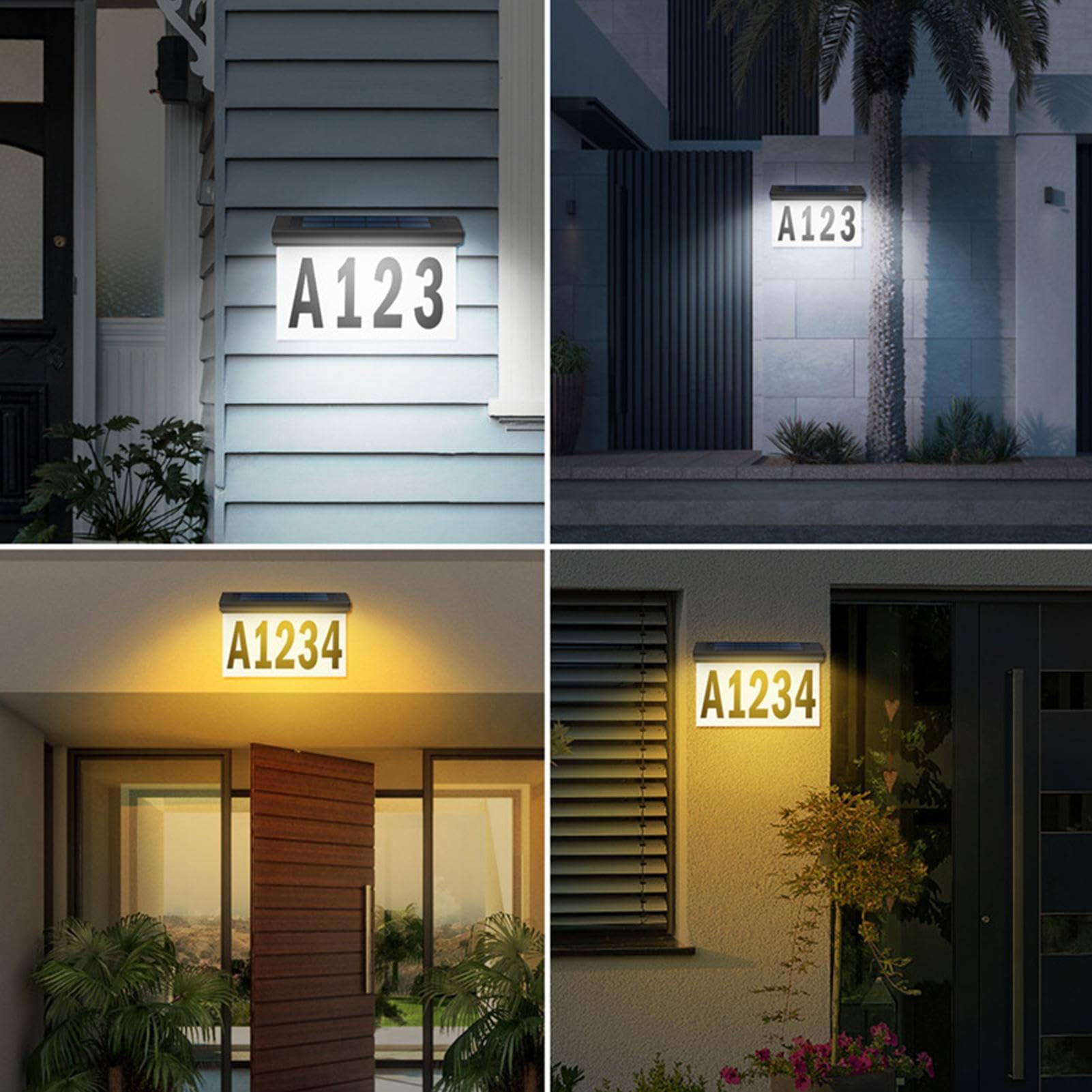 Numeri Civici Con 2 Modalità Di Illuminazione Durevole Moderno Impermeabile | Numero Civico Per Esterno E Giardino Per Cortile Giardino Strada Cortile Residenza Portico