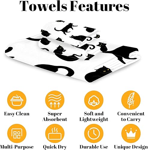 Vista 26 de Juego de toallas de baño de 3 piezas, 1 toalla de baño, 1 toalla, 1 toalla de mano, juego de toallas de algodón de secado rápido suave y absorbente